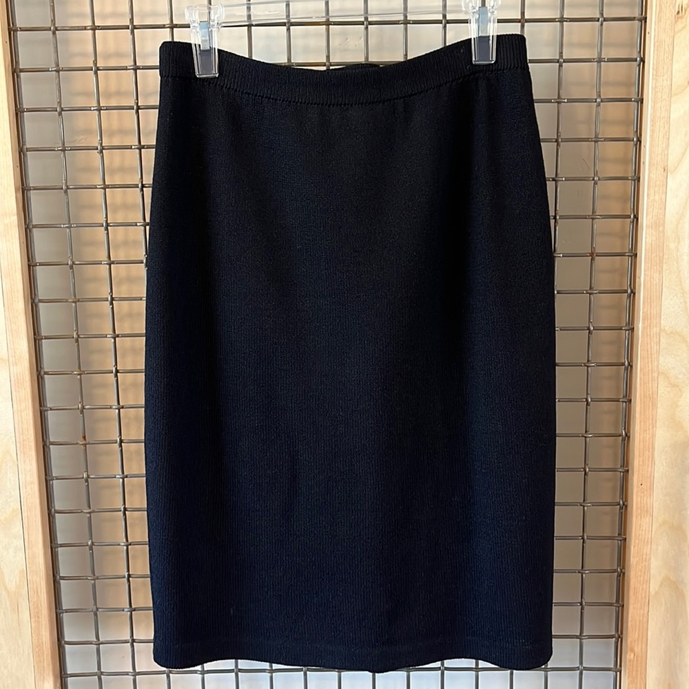 St. John Evening by Marie Gray Santana Knit Skirt, Black, Size 10